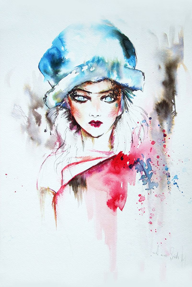 Blue hat by Anna Sidi-Yacoub