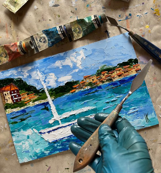 Amalfi Sailboat Painting