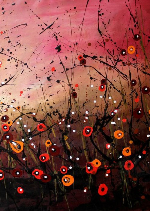 Autumn Melodies #2  - Large original abstract painting by Cecilia Frigati