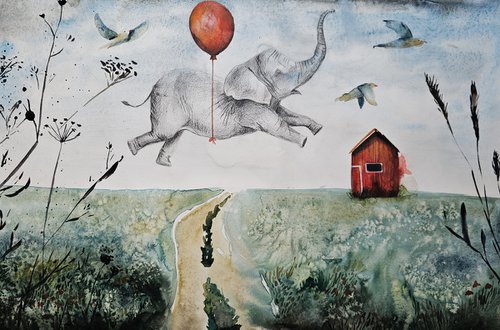 Flying Elephant by Evgenia Smirnova