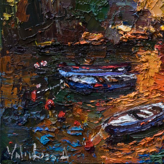 Riomaggiore, Cinque terre - Italian Landscape painting