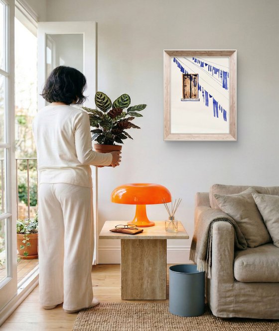 BLUE SHADOWS White Wall