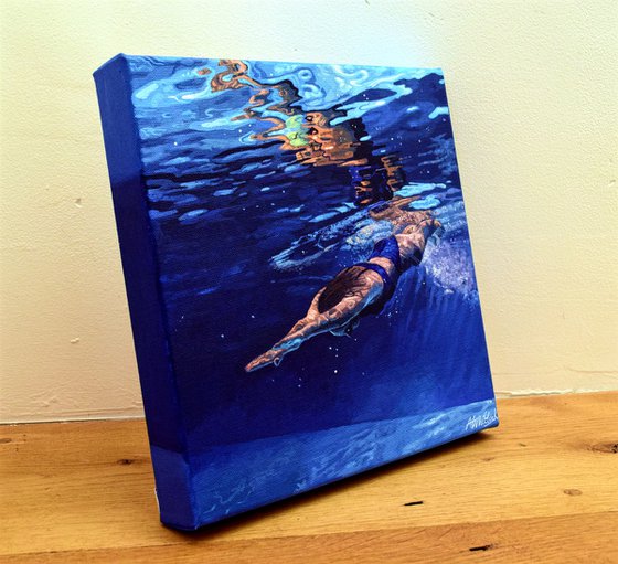 Underneath XXXV - Miniature swimming painting