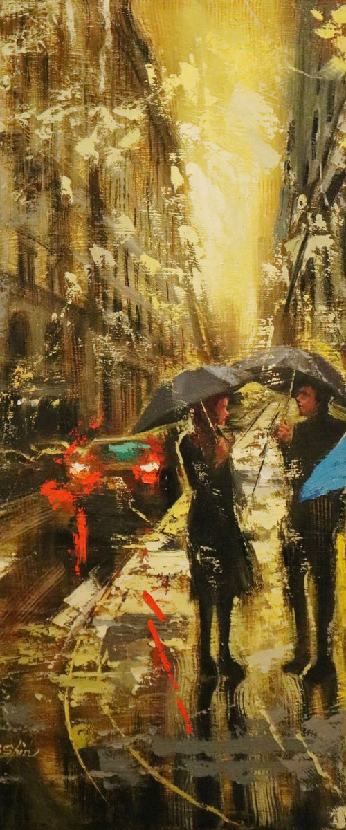 Dark Rain in 35th Street by Chin H Shin