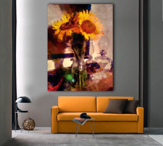 Girasoles y quinqué