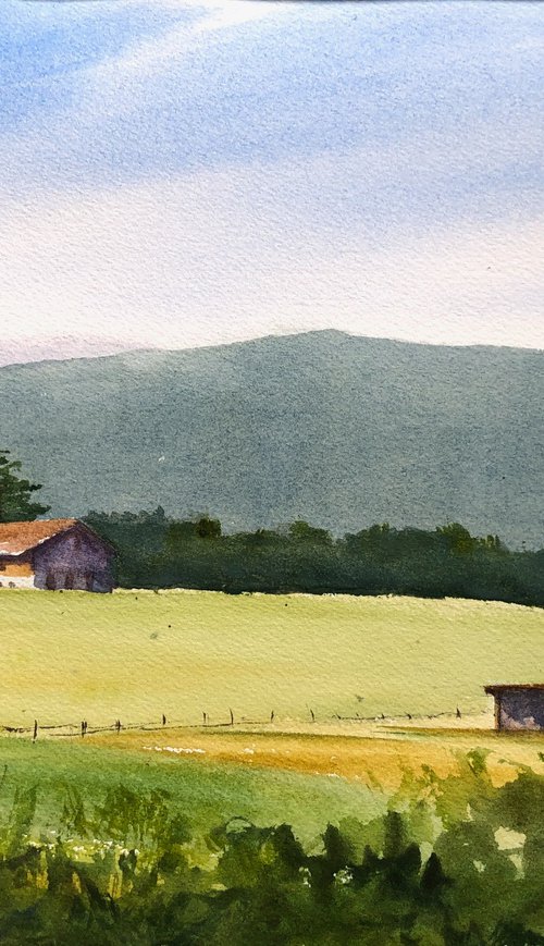 A farm in Versoix by Krystyna Szczepanowski