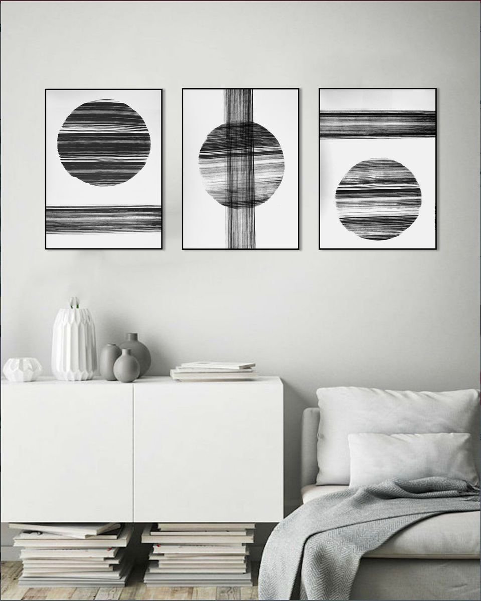 Abstract Ink Drawing , Composition No. 137 By Sumit Mehndiratta, 48 X 23, Artwork For Sale On Artfinder