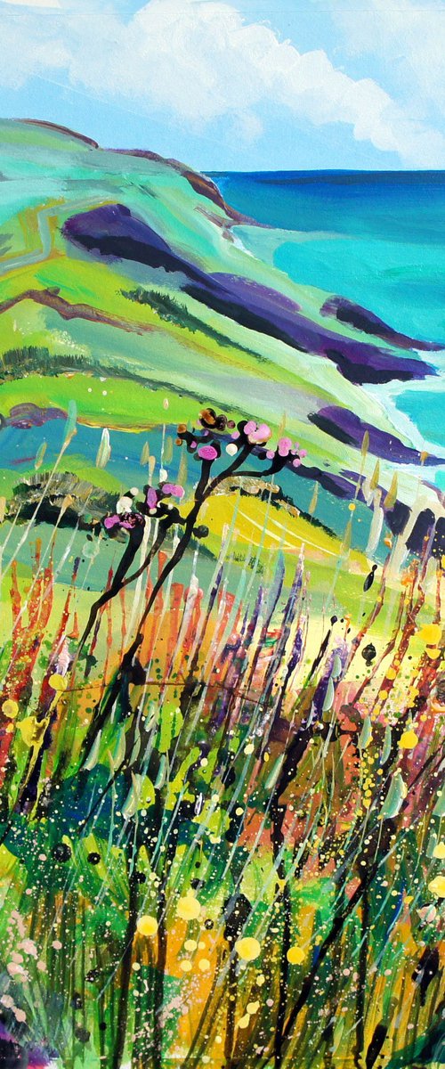 Bolberry Down - Path to Soar Mill Cove by Julia  Rigby