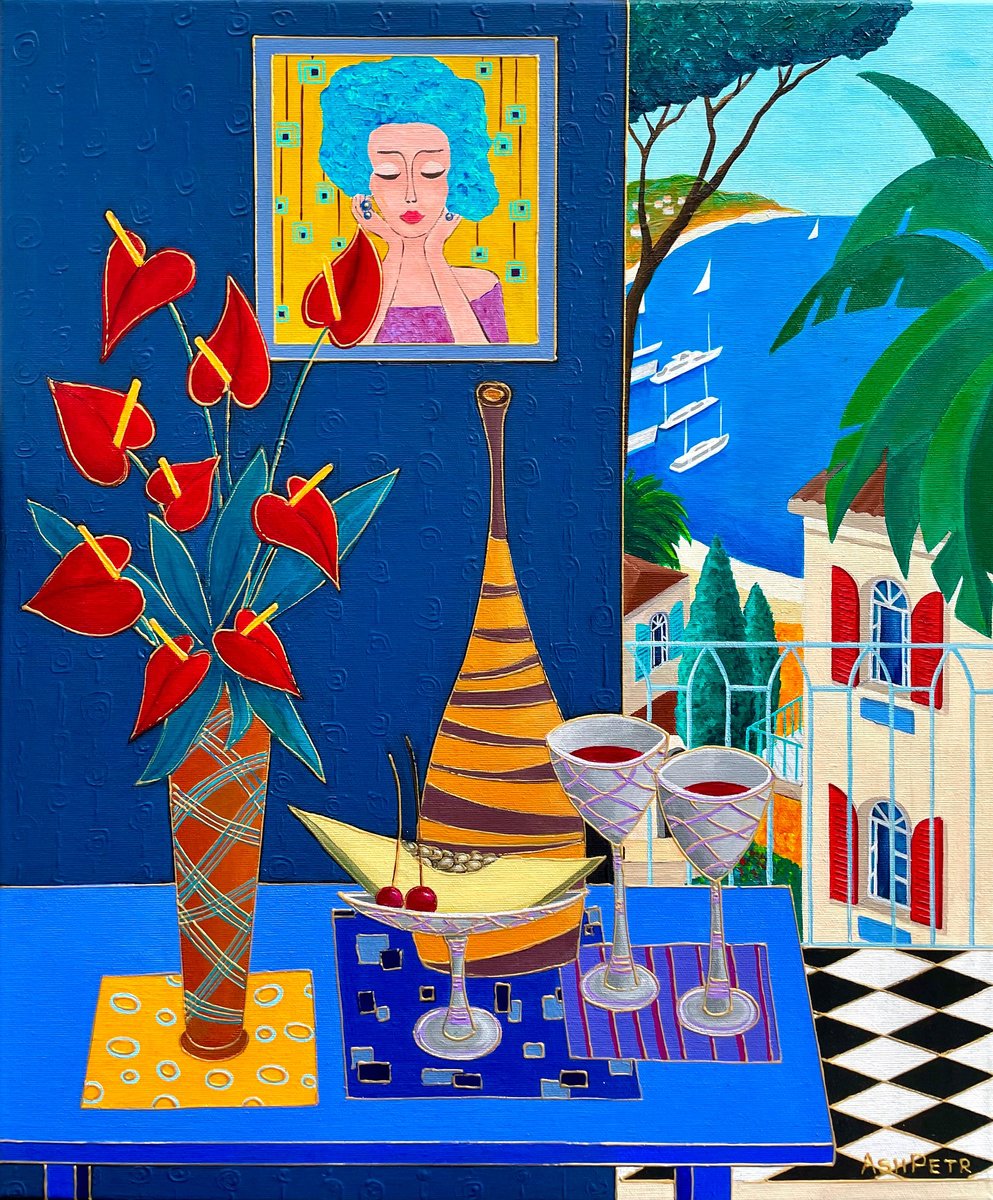 Abstract Acrylic Painting By Ashot Petrosyan, 20 X 24, Time For Wishes, Original Artwork