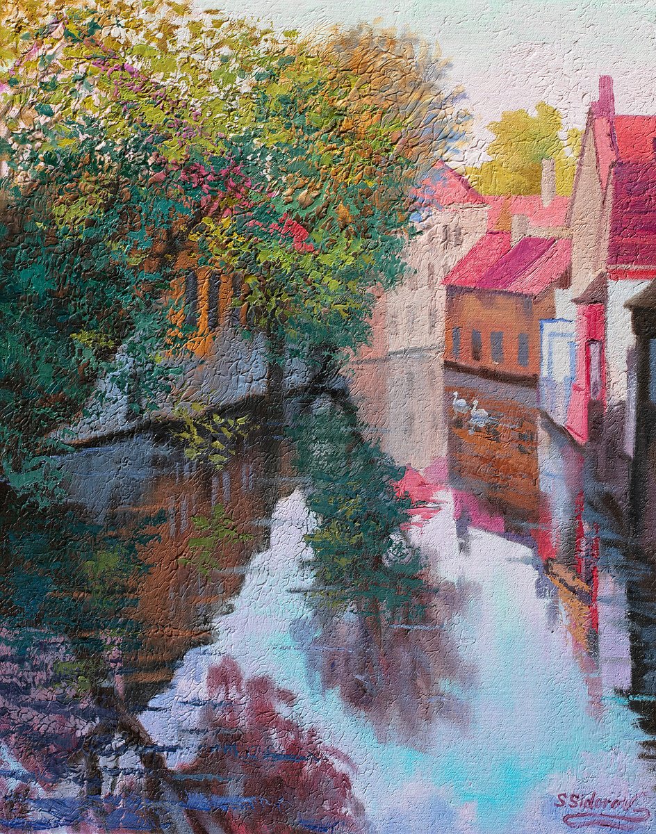 Water Canal in Brugge. by Stanislav Sidorov