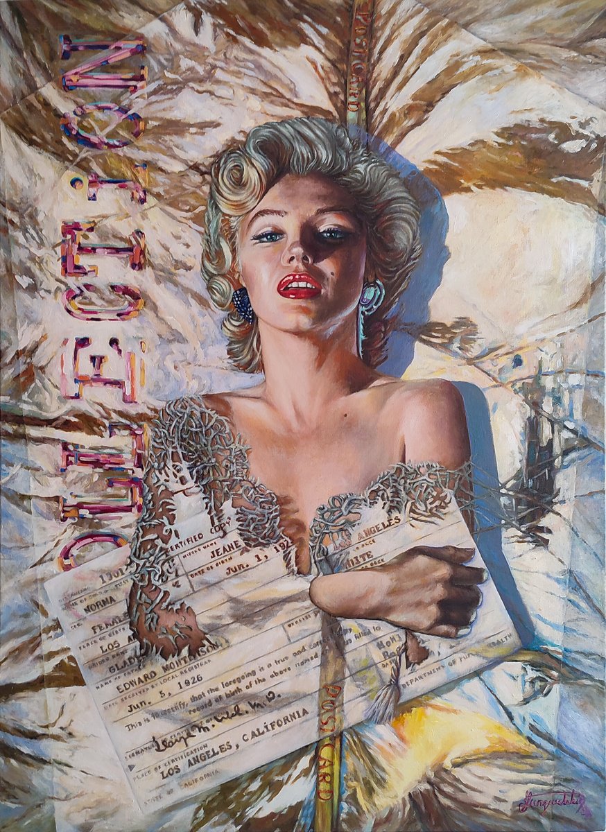 Photorealistic Portrait Oil Painting By Fatih Sungurtekin, 31 X 43, Marilyn Monroe Supreme Moment, Original Artwork
