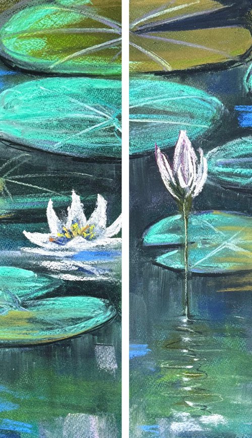 Waterlily Set of 2 Pastel by Yuliia Sharapova