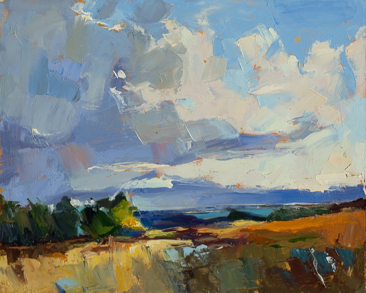 Impressionistic Landscape Oil Painting By Daria Zavadenko, 12 X 9, Where The Light Breathes, Original Artwork