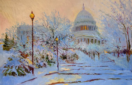 The Capitol Building in Washington DC, Winter Dusk