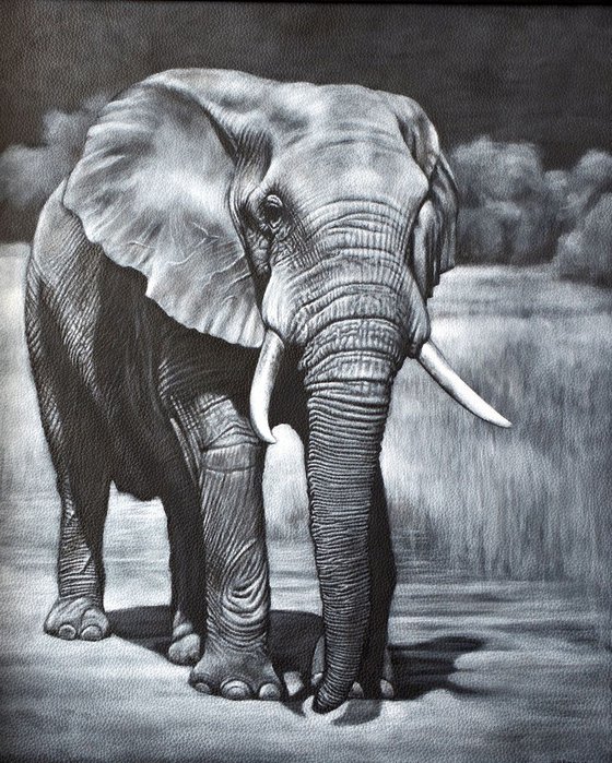 Elephant Night Walker Acrylic painting by Karl Hamilton-Cox | Artfinder