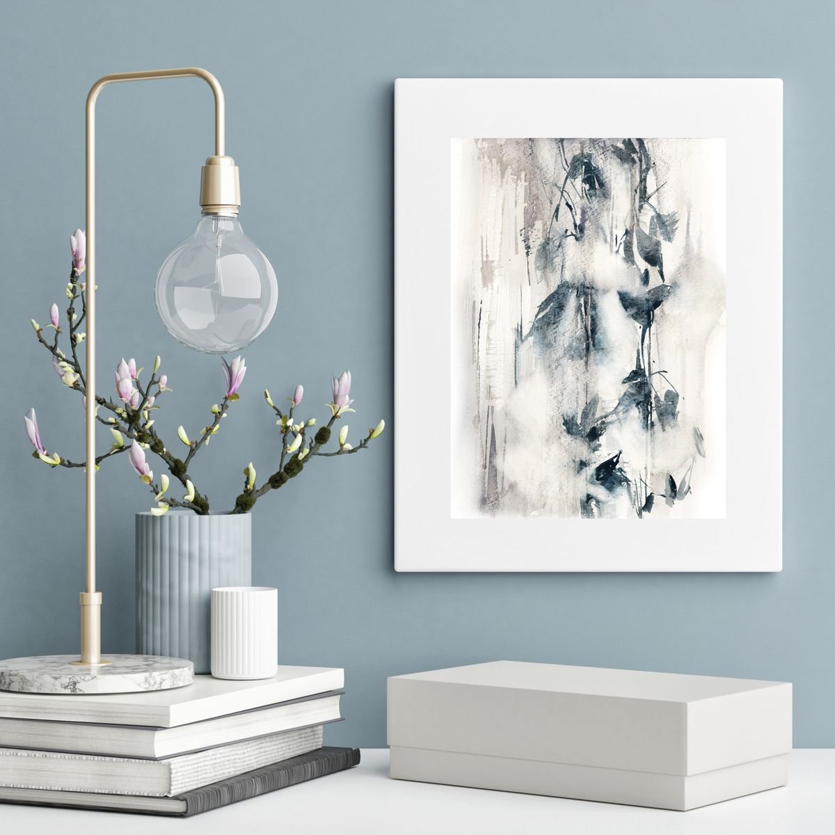 Blue composition n.4 - Abstract watercolor painting by Sophie Rodionov