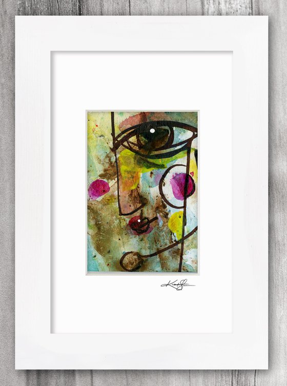 Little Funky Face 12 - Abstract Painting by Kathy Morton Stanion