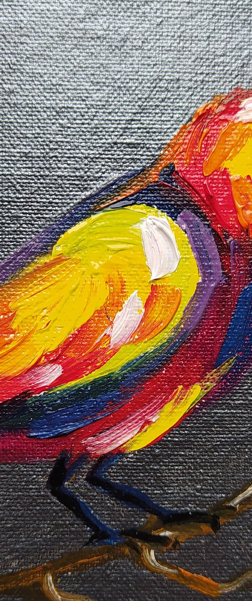 Bird - oil painting, bird, birds oil painting, painting on canvas, gift, parrots, bird art, art bird, animals oil painting by Anastasia Kozorez