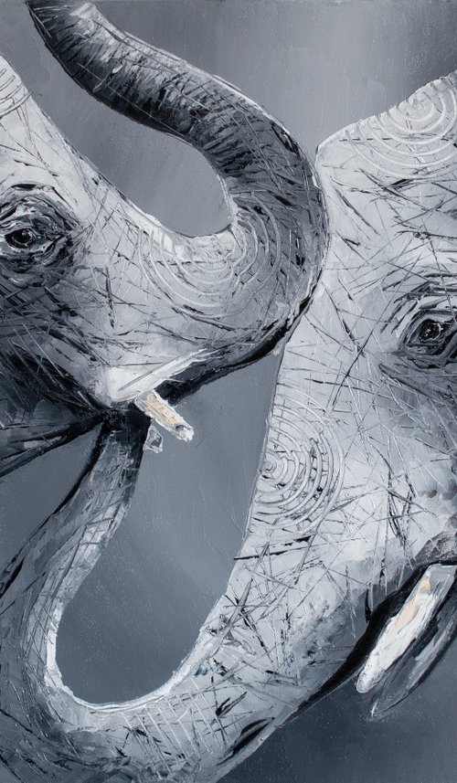 Gentle elephants by Liubov Kuptsova