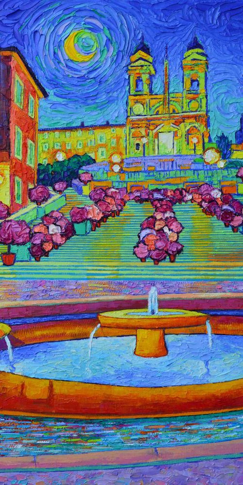 ROME ITALY textural impressionist impasto palette knife oil painting by Ana Maria Edulescu by ANA MARIA EDULESCU