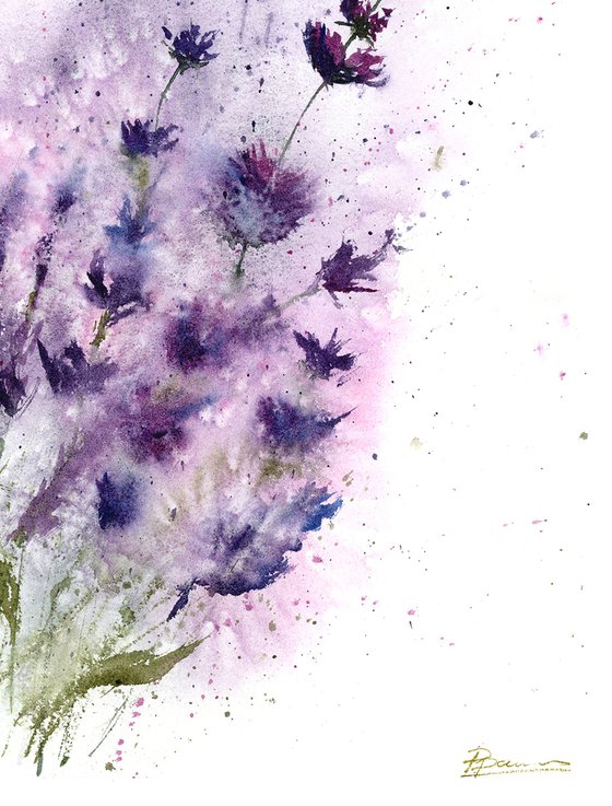 Lavender - wildflower (1 of 2) - Original Watercolor Painting