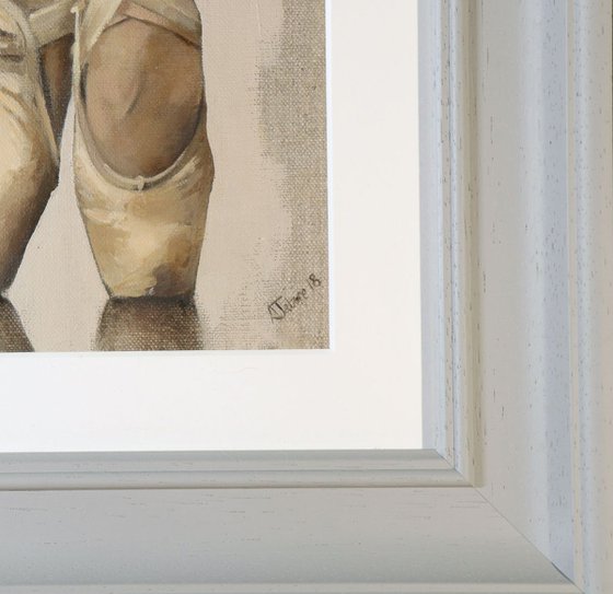 Ballet Shoes Study, Ballet Painting, Ballerina, Dance, Framed and Ready to Hang