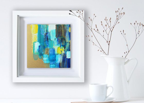 Framed ready to hang original abstract  - Deep water #16