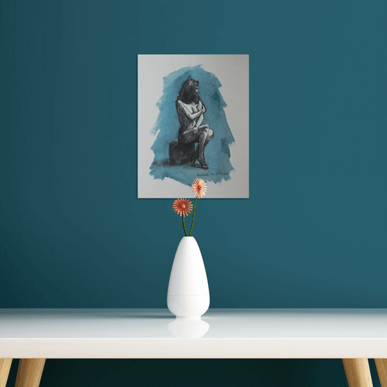 Seated female nude