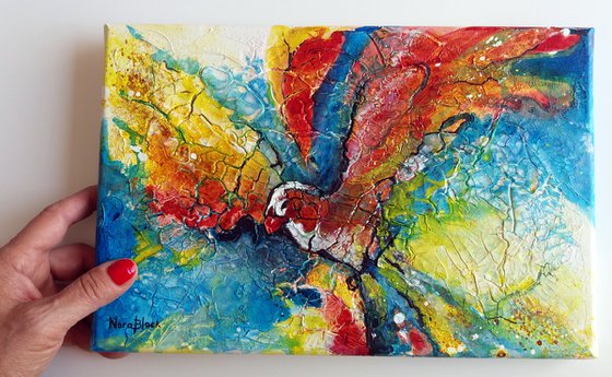 "Phoenix II",  original Mixed Media painting 20x30x2cm