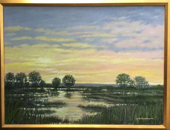 Marsh at Sunset - 30X40 oil