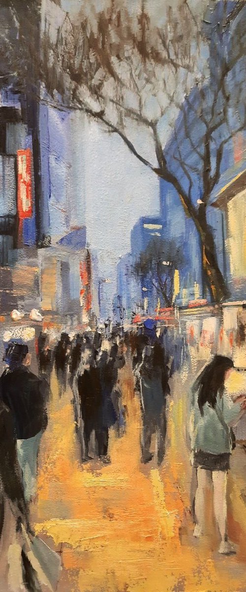 Myeong-Dong evening by Irina Sergeyeva