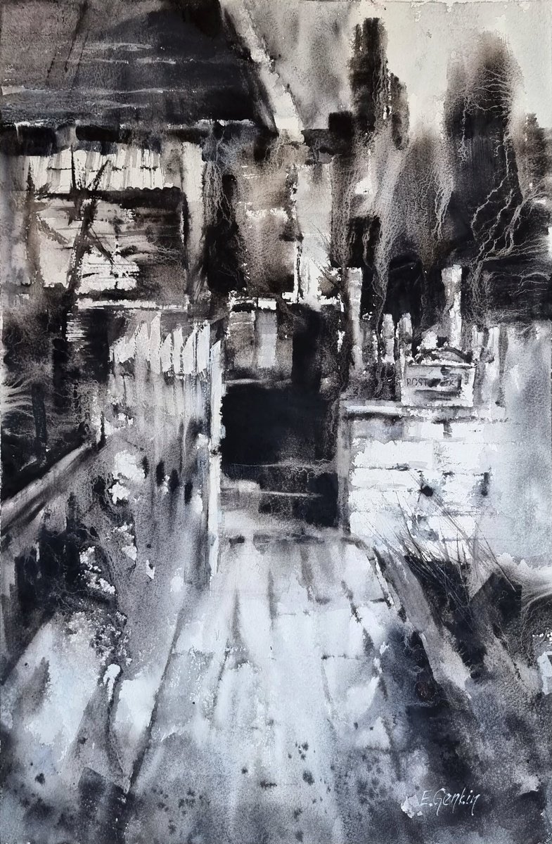 Impressionistic Landscape Watercolour By Elena Genkin, 15 X 22, A Home Where You Are Always Welcome. Watercolor Edition, Artfinder