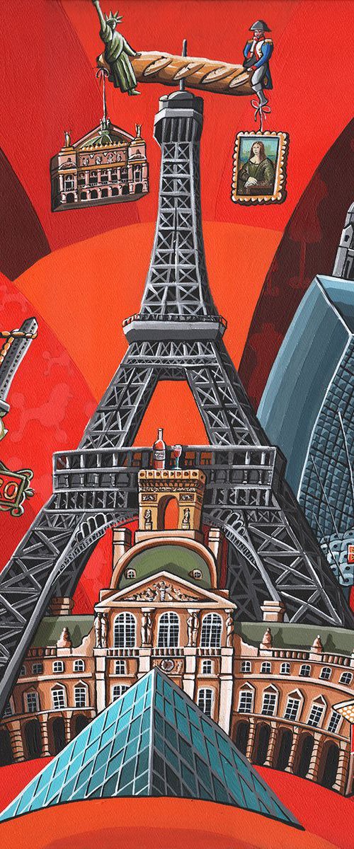 Paris Landmarks (Red) by Marc Remus