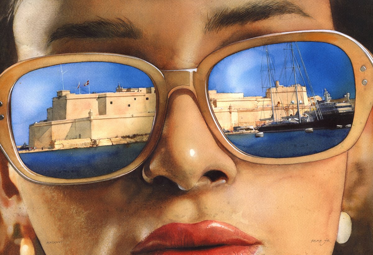 Impressionistic Watercolour , Birgu - Malta By Reme Jr., 19 X 13, Artwork For Sale On Artfinder