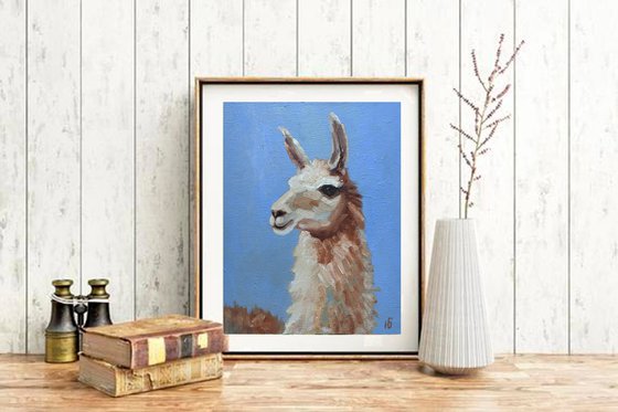 Llama Painting Alpaca Art