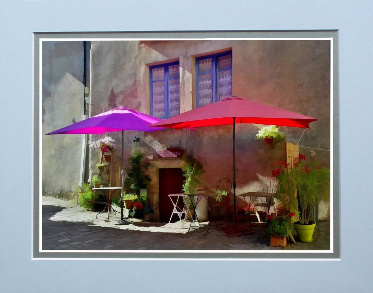 Impressionistic Cityscapes Photograph By Robin Clarke, 14 X 11", France Cafe Impressionist, Original Artwork