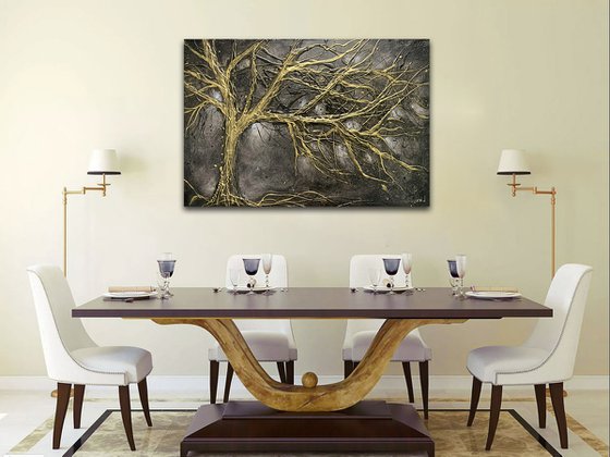 Midnight Gold Tree Large 100 x 70cm