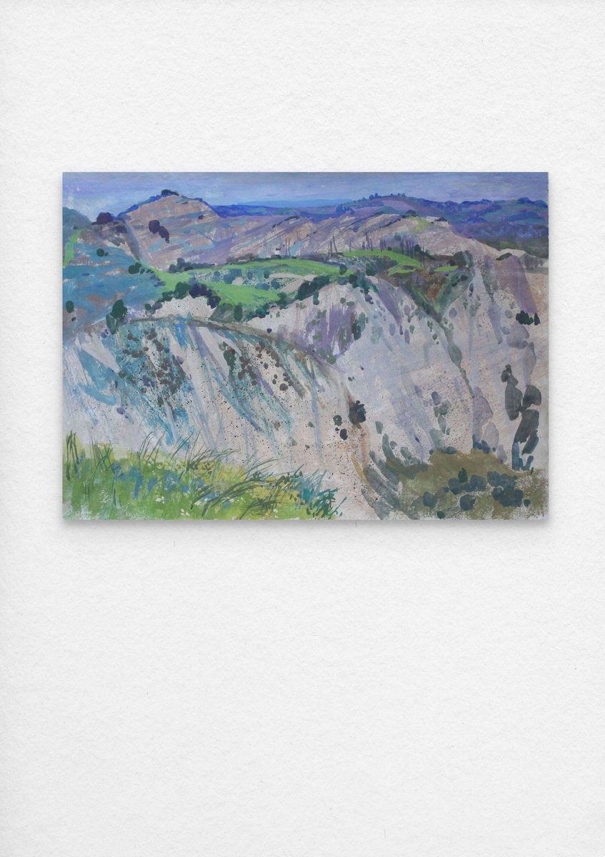Impressionistic Landscape Painting By Olga Kataeva-Rochford, 15 X 11", Calanques In Basilicata, Original Artwork