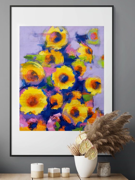 Flowers on light purple