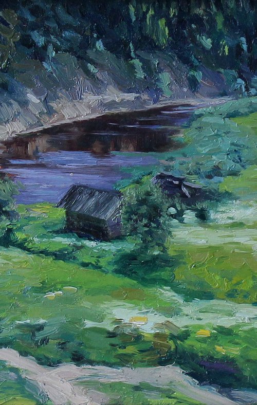 Pinega. Bathhouse by the river by Simon Kozhin