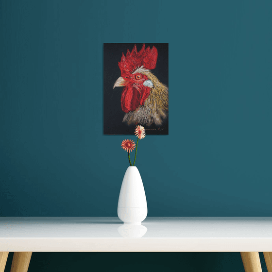 Rooster V - Pet portrait /  ORIGINAL PAINTING