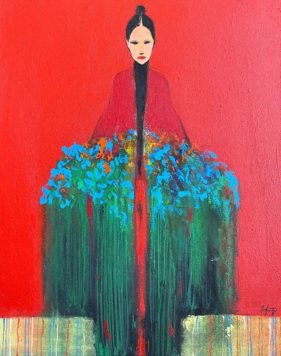 The Girl with Bouquet