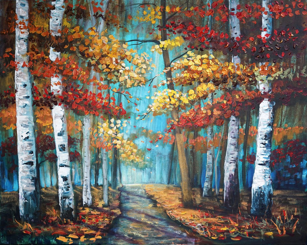  Golden Forest Trail By Amanda Dagg, 30 X 24, Artwork For Sale On Artfinder