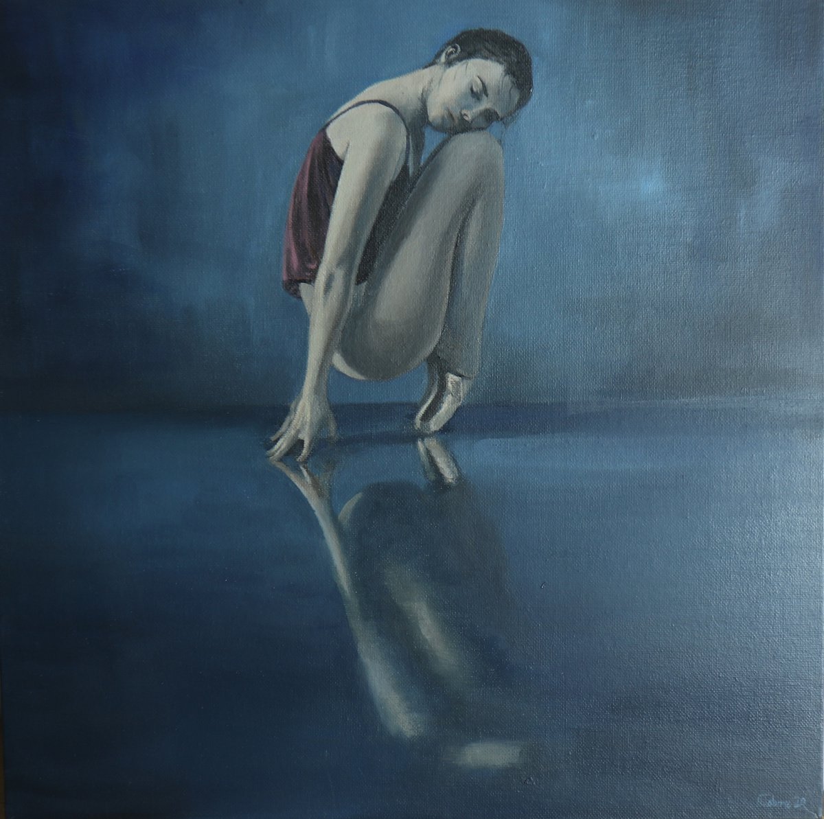 Dancer Under Lockdown, Ballet Painting by Alex Jabore