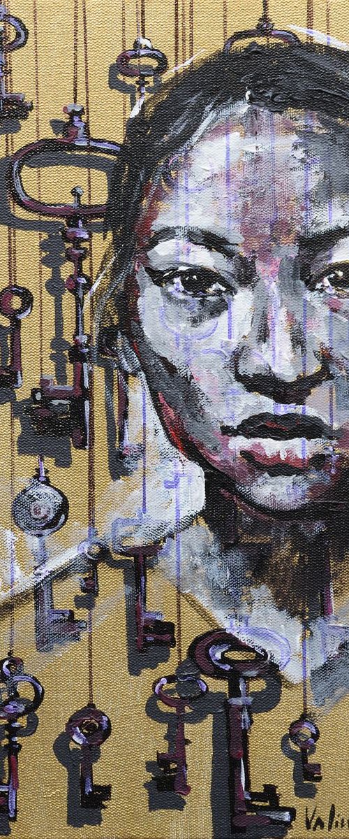 Keeper of Keys - Original Acrylic painting by Anastasiia Valiulina