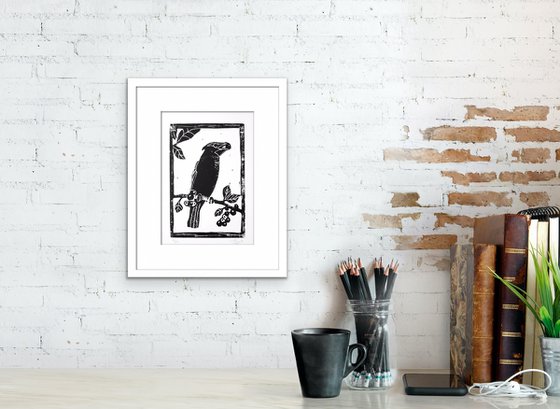 Jaseur - Small linocut print limited edition of 10