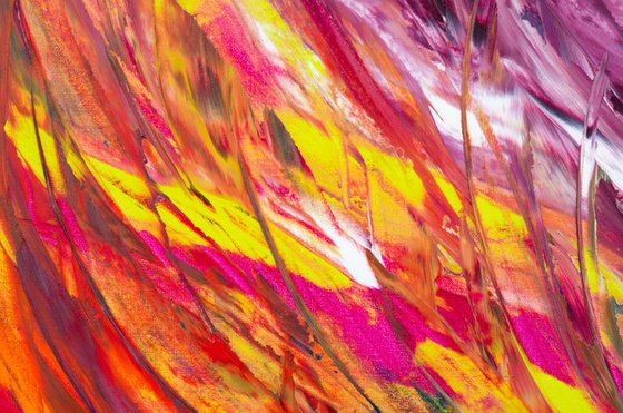 Gestural multicolored work of art “Colors inside me” 70×90 cm