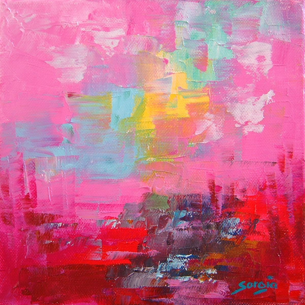 Magenta (Ref#:1063-20Q) By Saroja Van Der Stegen, 9 X 9, Artwork For Sale On Artfinder