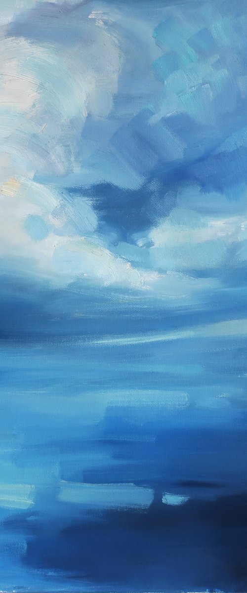 Oil painting Sea Seascape Landscape Blue ocean by Anna Shchapova