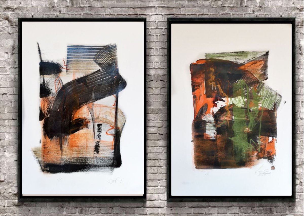 SPECIAL OFFER Series Network Diptych Abstract 242028 # + Abstract 242029# by Roberta Cervelli